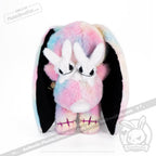 Tie-Dye Anxiety Rabbit Plush Set, 50 cm Character with Two Worry Bunnies Stored Inside the Zippered Body source image 11