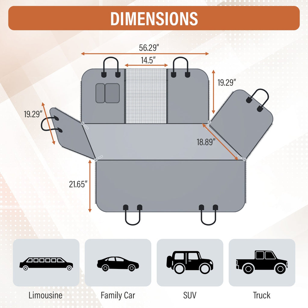 Dog Back Seat Hammock Cover product image 11