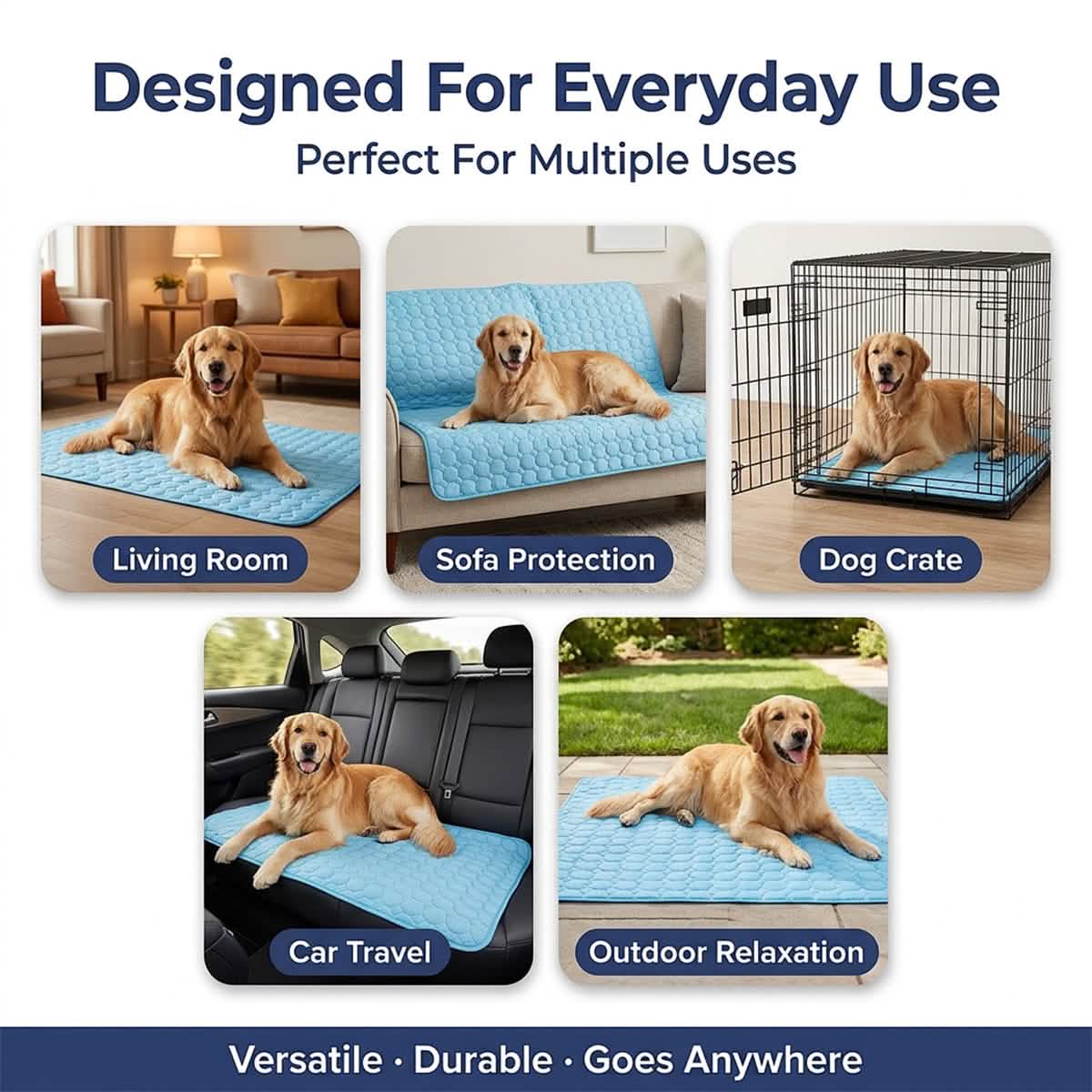 Self-Cooling Dog Mat in Three Crate-Friendly Sizes, Ice Silk Surface for Indoor, Car and Summer Rest source image 12