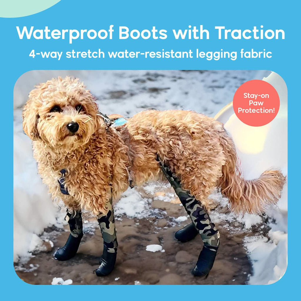 Waterproof Dog Boot Leggings for Winter Walks, Seam-Free TPE Paw Covers and Full-Leg Protection source image 12