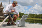 13-Quart Live Bait Cooler and USB-C Rechargeable Aerator, Stainless-Hardware Fishing Box with Carry Strap source image 12