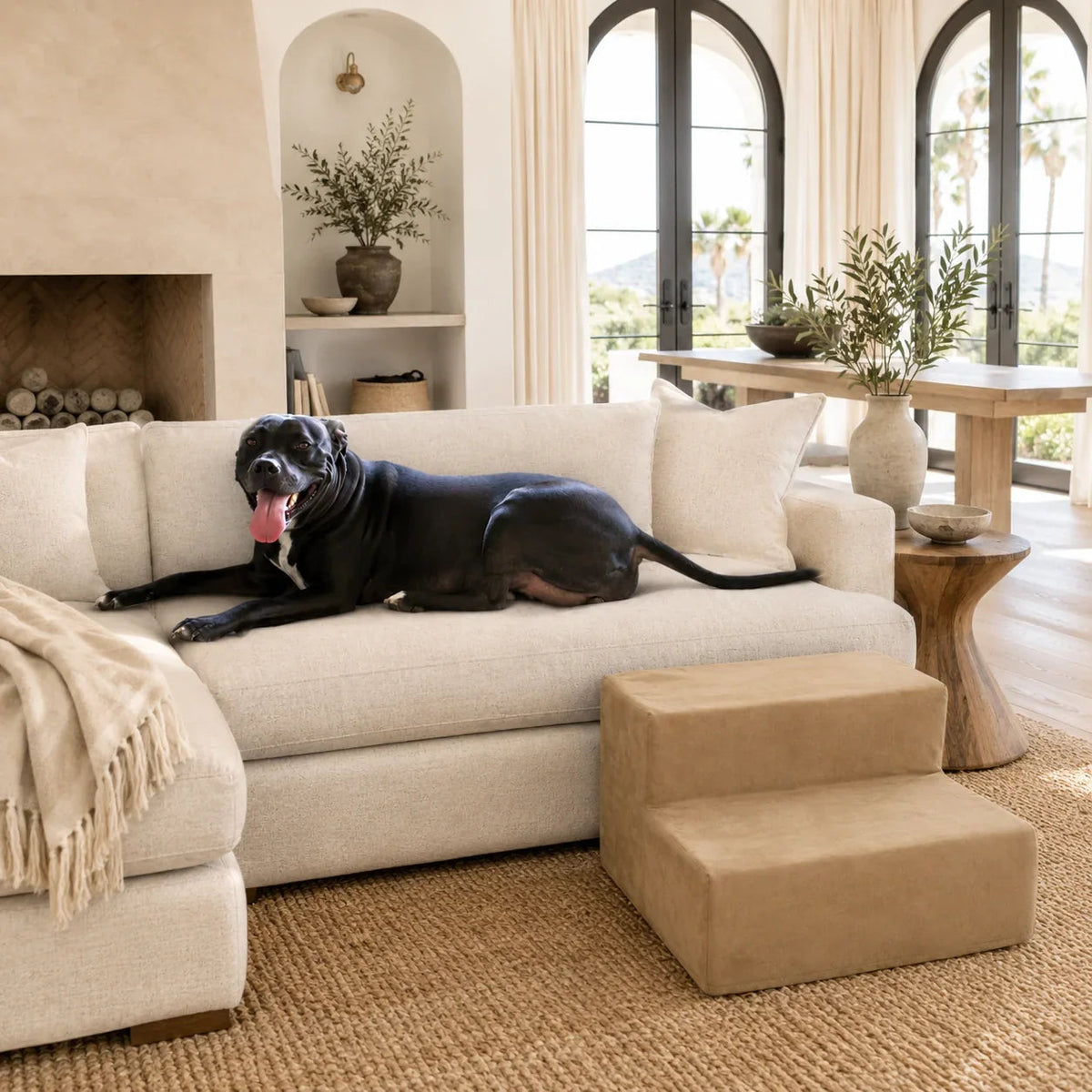 Foam Pet Stairs for Beds and Sofas, Supportive Micro Suede Steps in Three Heights and Four Colors source image 12
