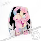 Tie-Dye Anxiety Rabbit Plush Set, 50 cm Character with Two Worry Bunnies Stored Inside the Zippered Body source image 12