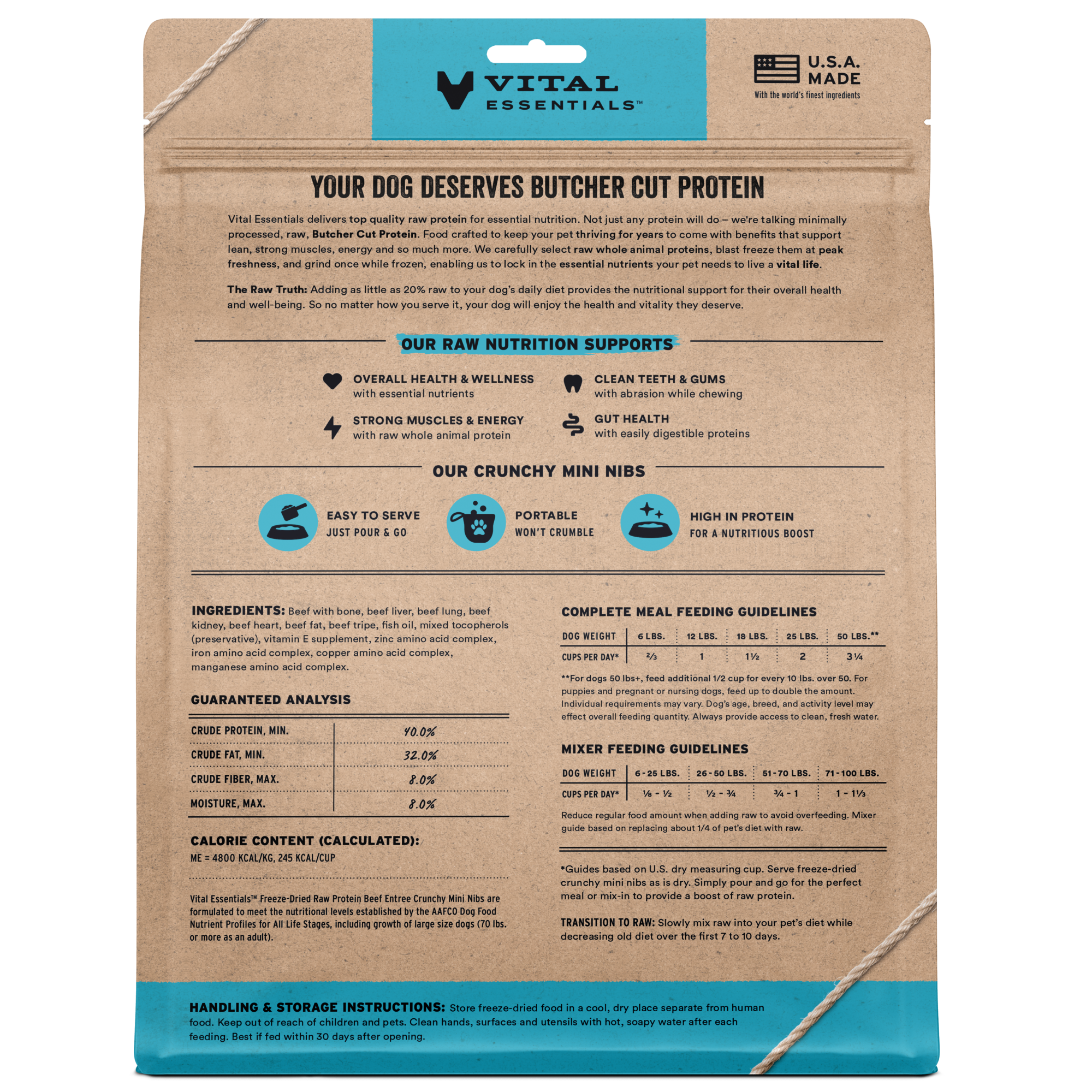 Freeze-Dried Raw Beef Dog Food Mini Nibs for Complete Meals or Mixers, Available in Four Bag Sizes source image 12
