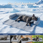 Cooling Dog Bed and Couch Cover Set, Breathable Washable Mat with Non-Slip Base in Multiple Sizes and Patterns source image 12