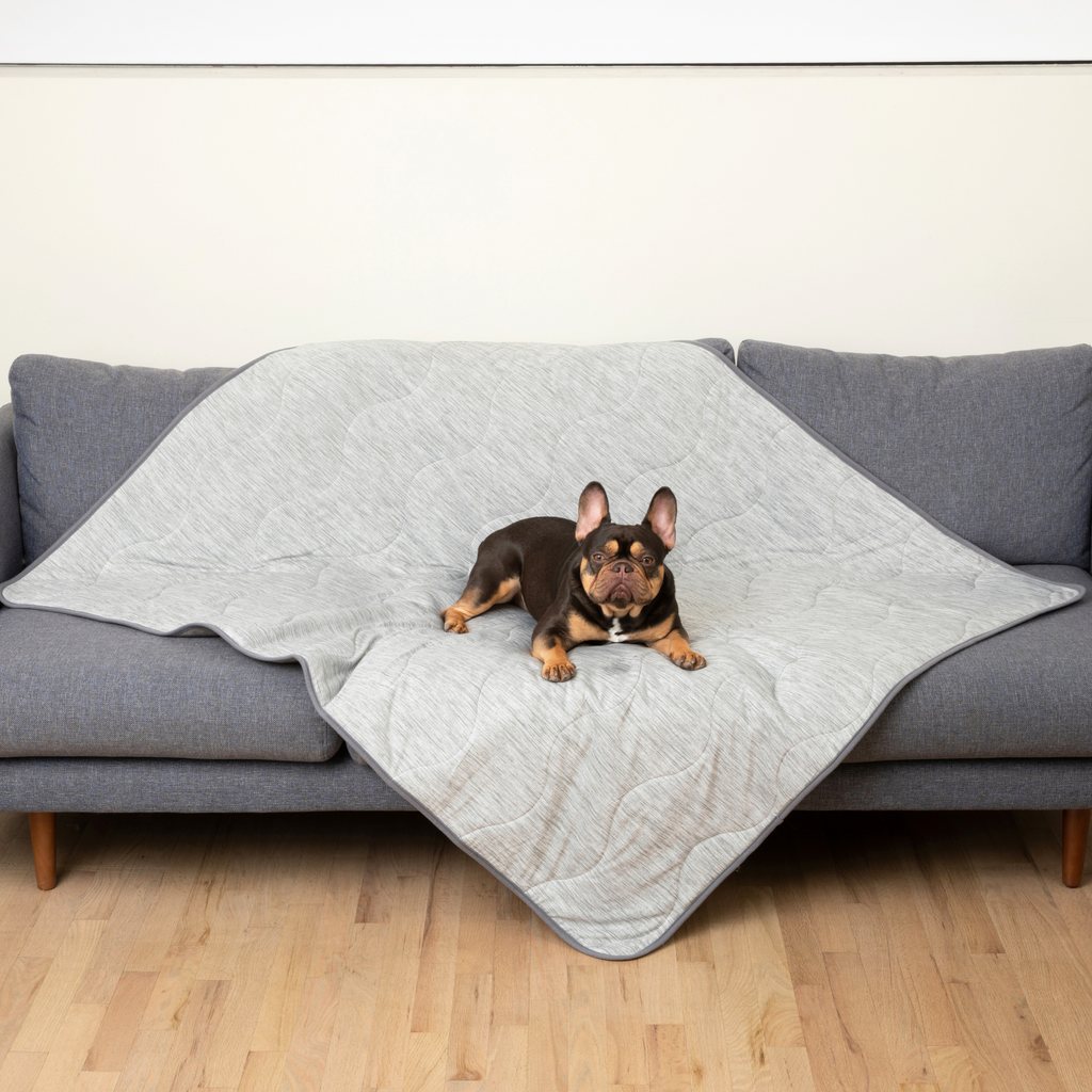 Cooling Waterproof Dog Blanket in Arctic Grey for Indoor Comfort and Furniture Protection, Two Sizes source image 12