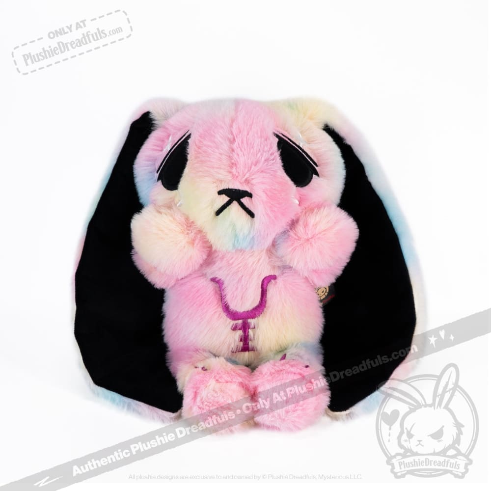 Tie-Dye Anxiety Rabbit Plush Set, 50 cm Character with Two Worry Bunnies Stored Inside the Zippered Body source image 13
