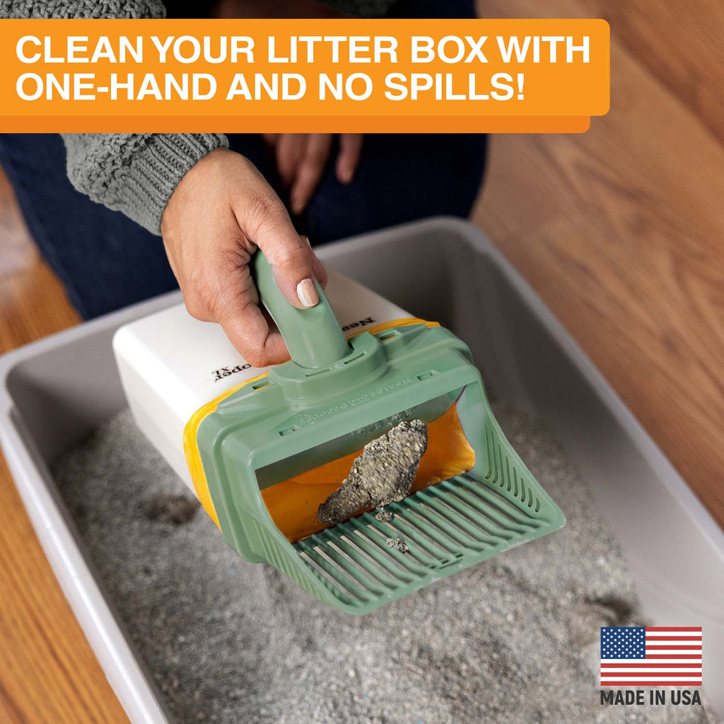 Scoop-to-Bag Cat Litter Scoop for One-Handed Cleanup, Quick-Sift Head and Large-Capacity Bag Bin source image 13
