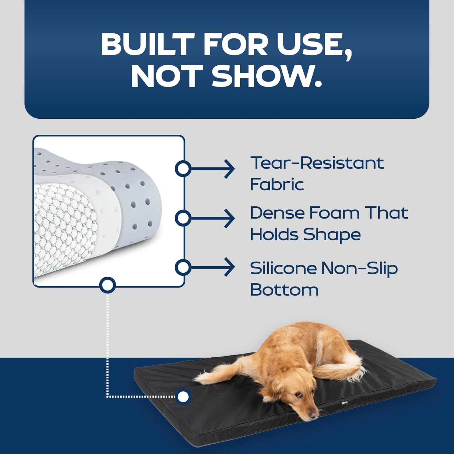 Travel Dog Bed for Cars and Trucks, Two-Inch Support Foam in Waterproof Washable Black or Gray Covers source image 13