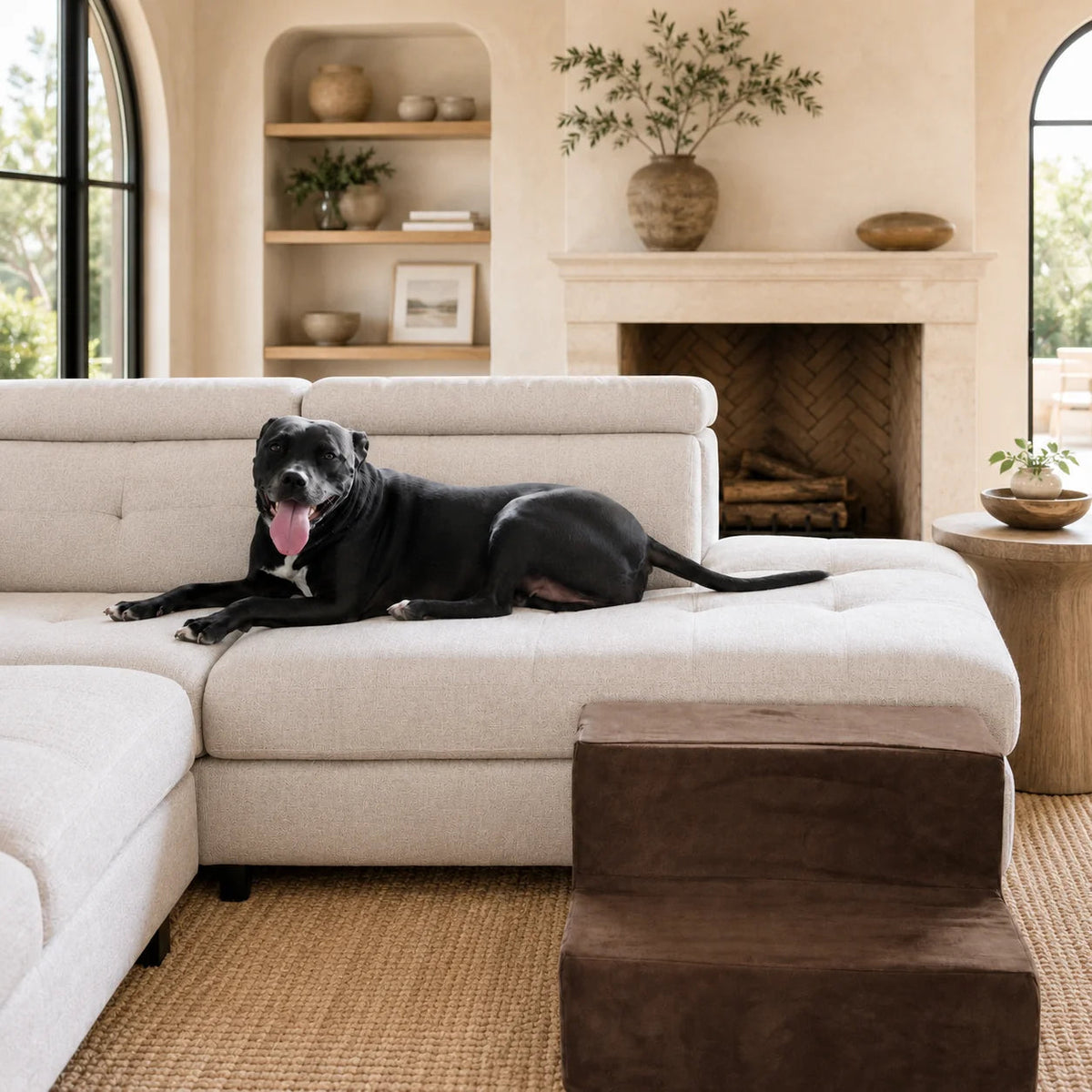 Foam Pet Stairs for Beds and Sofas, Supportive Micro Suede Steps in Three Heights and Four Colors source image 13