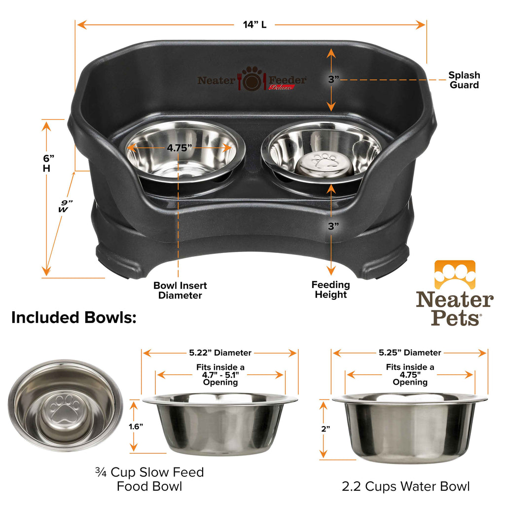 Elevated Slow Feeder Station for Dogs, Stainless Steel Bowl Set and Spill-Catching Basin in Three Sizes source image 13