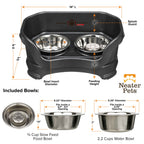 Elevated Slow Feeder Station for Dogs, Stainless Steel Bowl Set and Spill-Catching Basin in Three Sizes source image 13