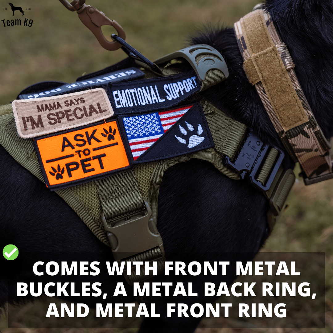 Heavy-Duty Tactical No-Pull Dog Harness with Dual D-Ring Control and Quick-Release Metal Buckles product image 13