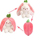 Reversible Bunny Plush Toy Transforming into Strawberry or Carrot Designs in Three Soft Sizes source image 12