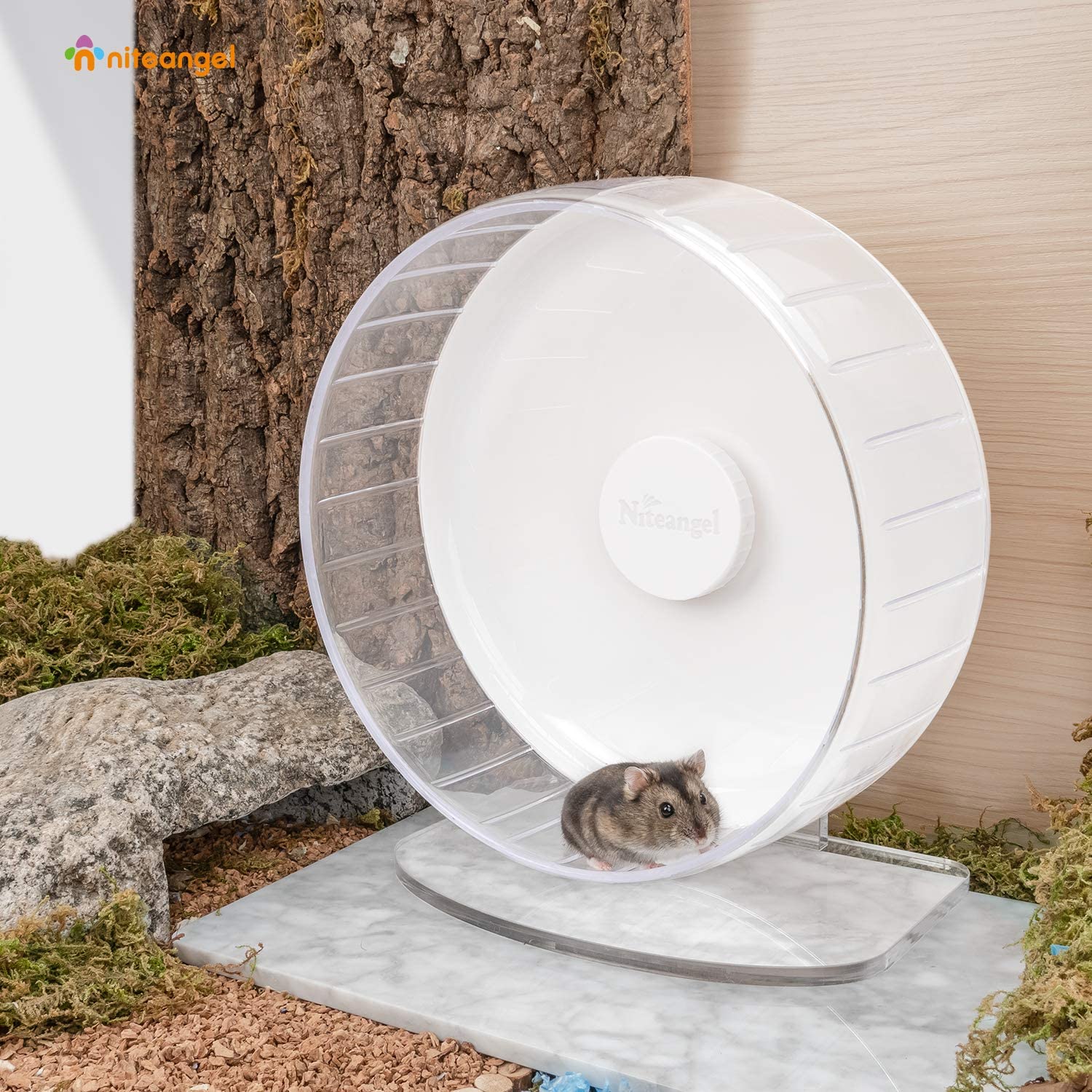 Super-Silent Hamster Exercise Wheel with Adjustable Height and Dual-Bearing Spinner in Four Sizes source image 14