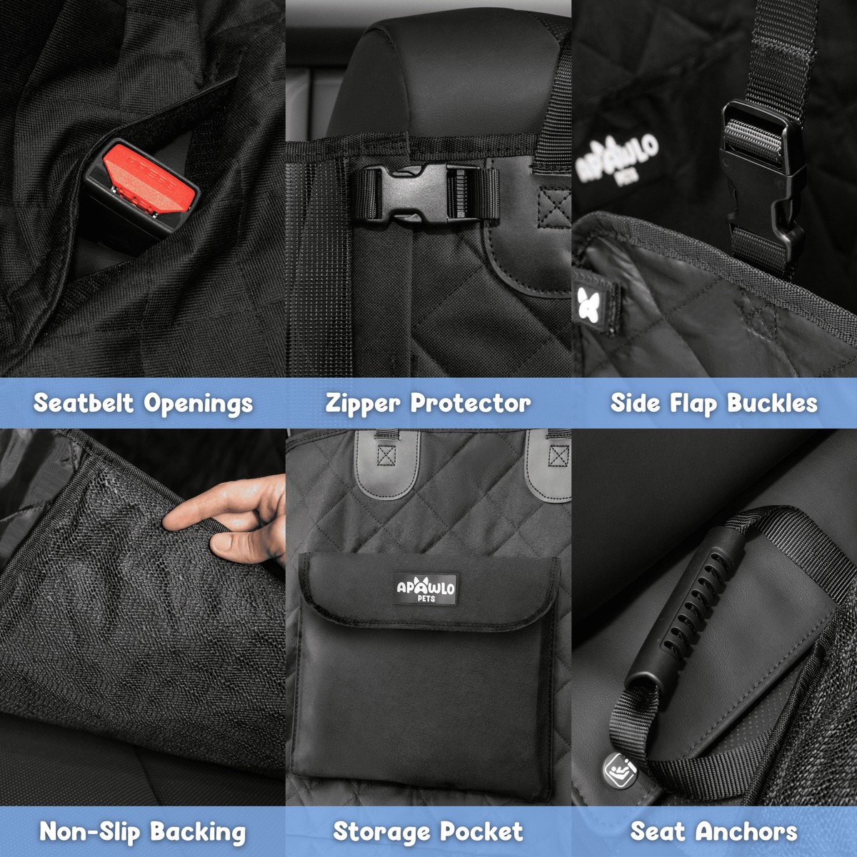Waterproof Dog Car Seat Cover for Sedans, SUVs and Utes, Four-Way Layout for Left or Right Drive source image 14