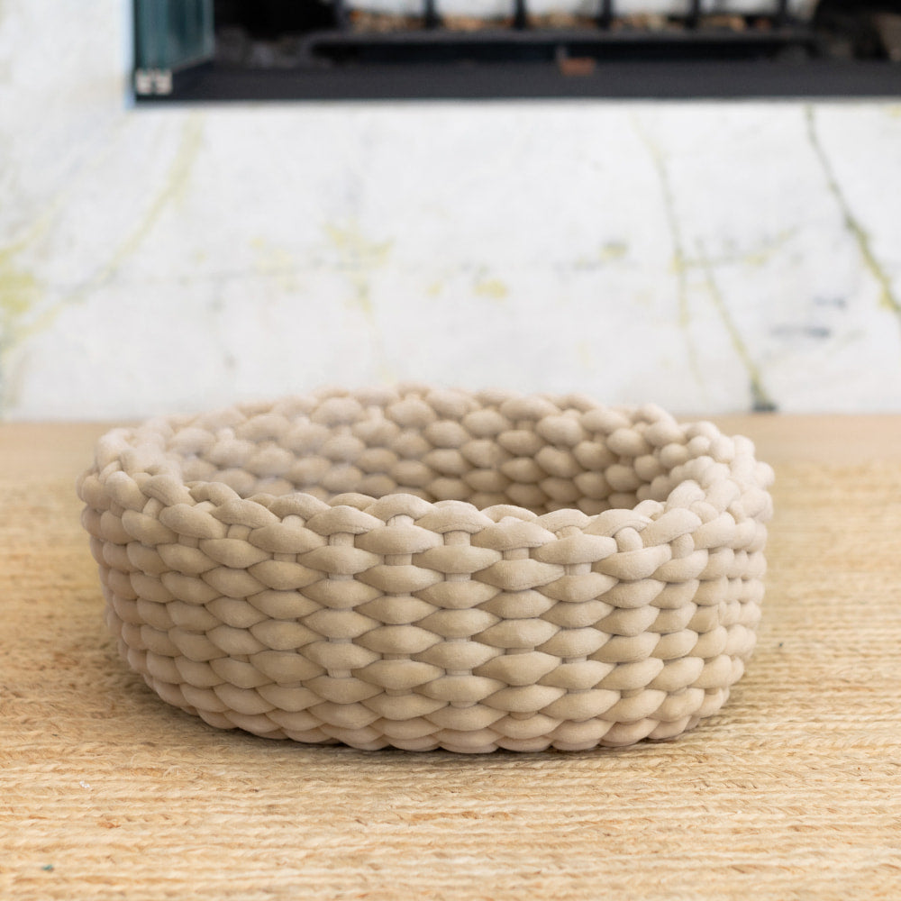 Handwoven Cat Nest Bed, Adjustable Velvety Knotted Design in Five Neutral and Earth-Tone Colors source image 14
