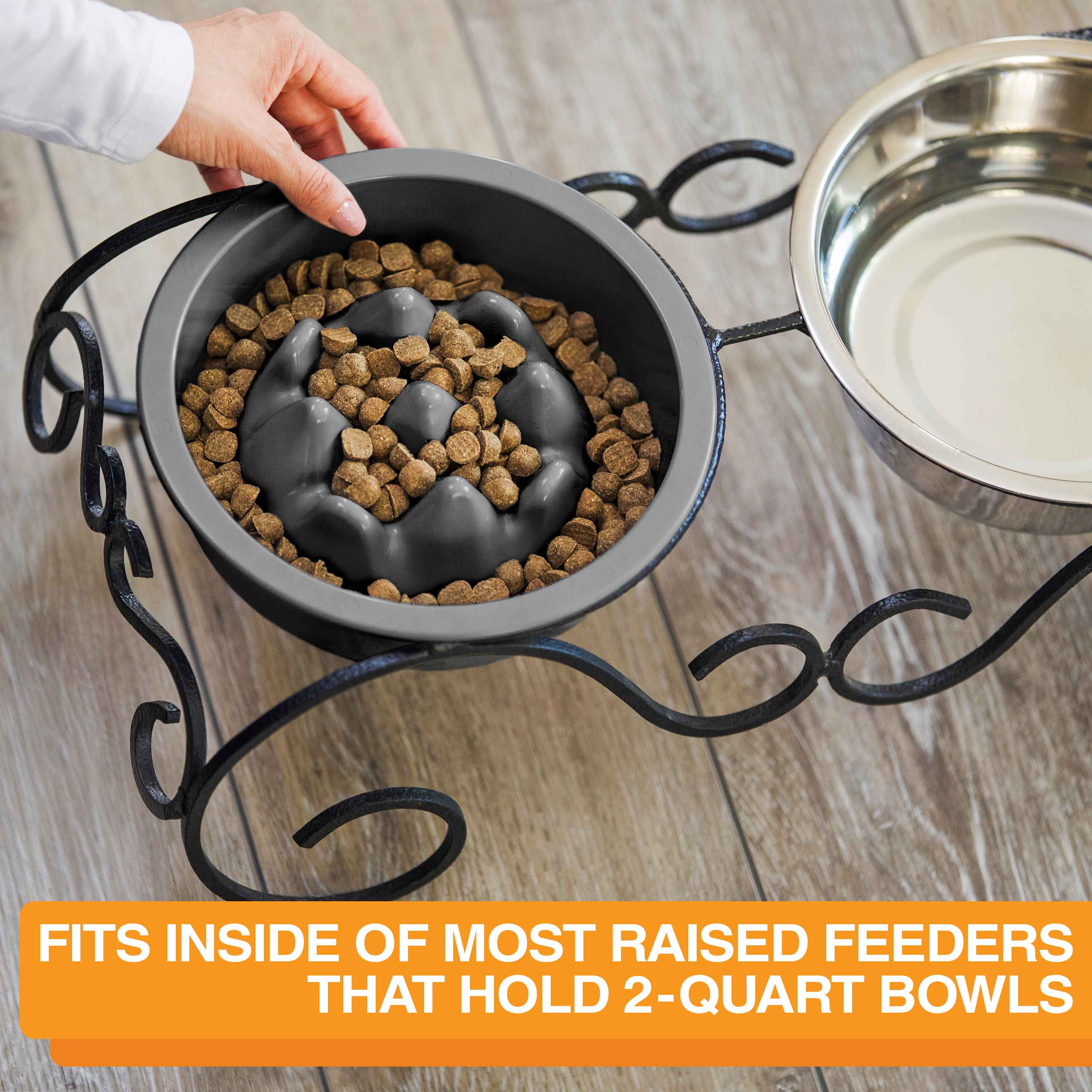Slow Feeder Dog Bowl, Nine-Peak Non-Skid Two-Cup Design for Flat-Faced and Fast-Eating Dogs source image 14