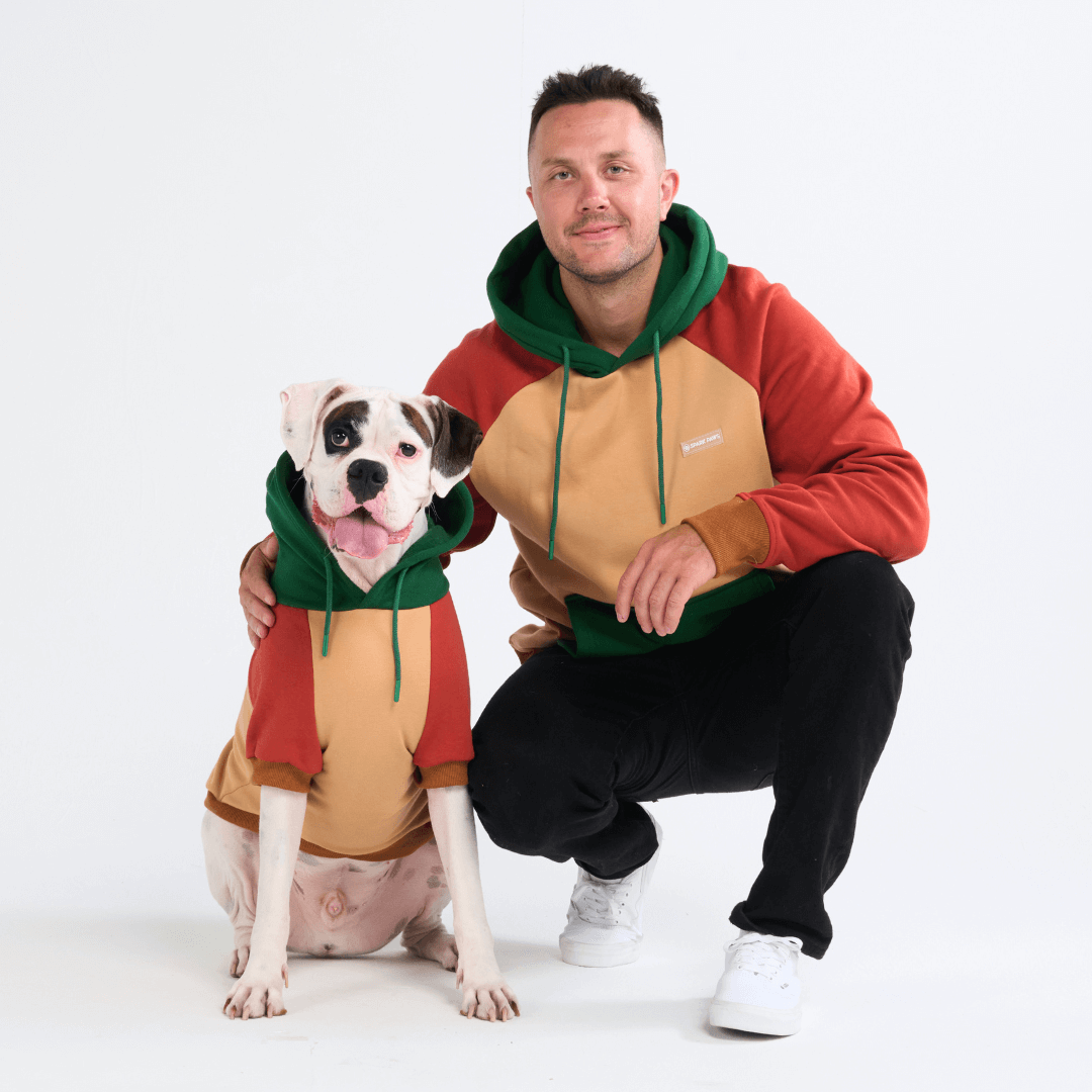 Color Block Fleece Hoodie for Adults with Four-Way Stretch and Eight Coordinated Designs for Pet Matching product image 14