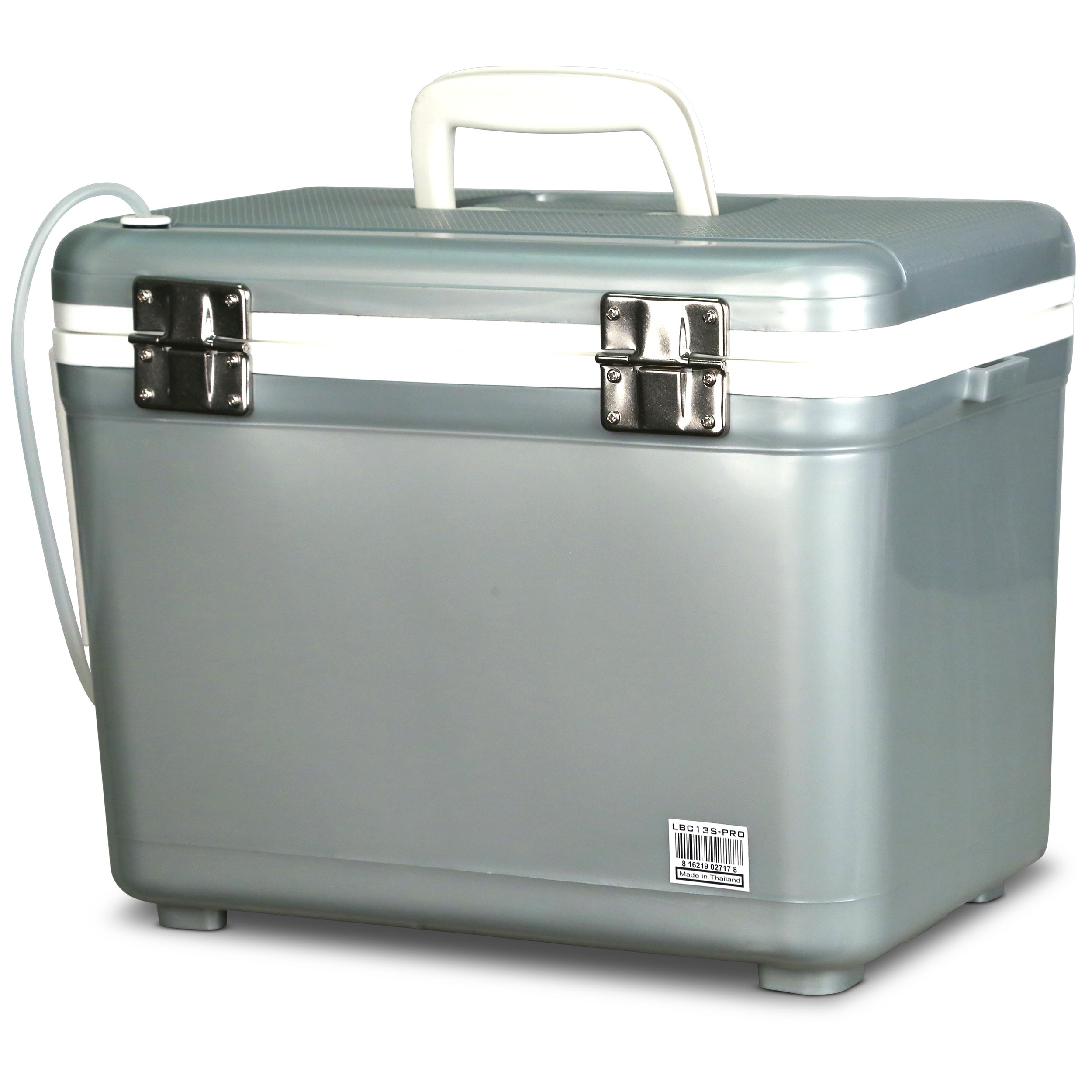 13-Quart Live Bait Cooler and USB-C Rechargeable Aerator, Stainless-Hardware Fishing Box with Carry Strap source image 14