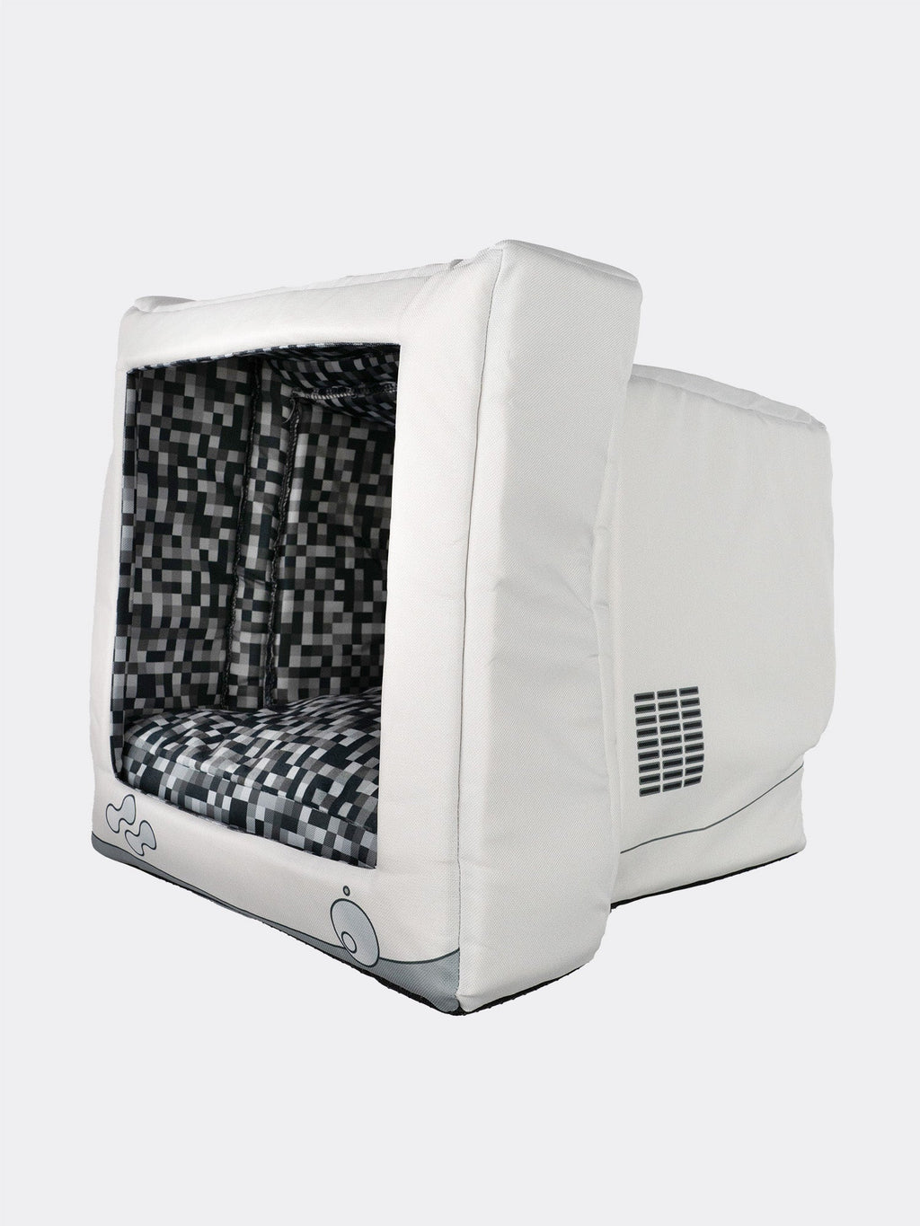 Retro Monitor Pet Cave Bed for Cats and Small Dogs, Dual-Texture Cushion and Washable Zipper Cover source image 14
