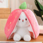 Reversible Bunny Plush Toy Transforming into Strawberry or Carrot Designs in Three Soft Sizes source image 13