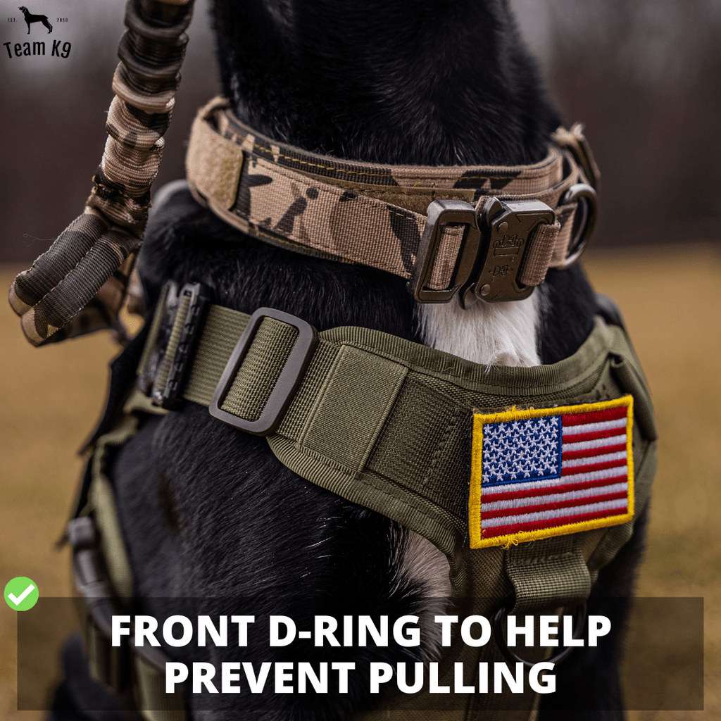 Heavy-Duty Tactical No-Pull Dog Harness with Dual D-Ring Control and Quick-Release Metal Buckles product image 15