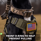 Heavy-Duty Tactical No-Pull Dog Harness with Dual D-Ring Control and Quick-Release Metal Buckles product image 15