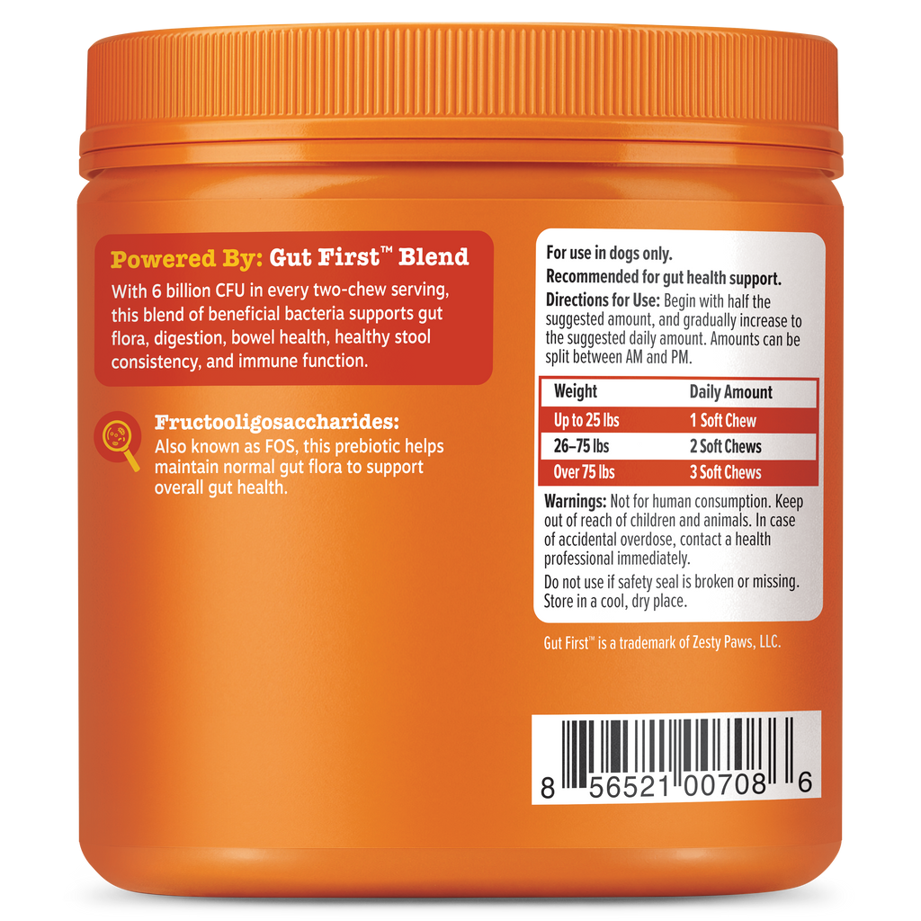 Probiotic Soft Chews for Dogs, 3 Billion CFU Gut First Blend in 50- to 270-Count Sizes for Daily Digestive Support source image 15
