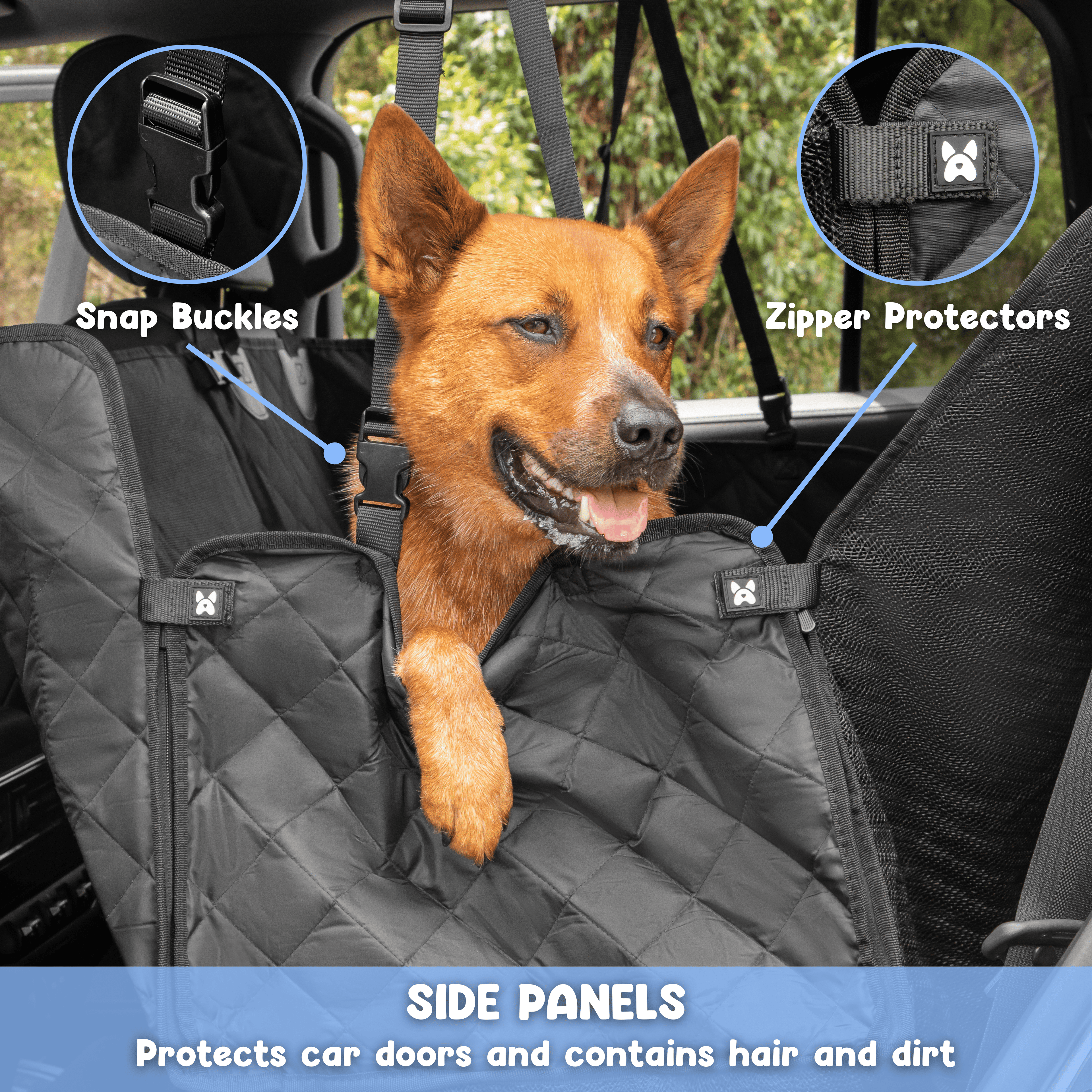 Waterproof Dog Car Seat Cover for Sedans, SUVs and Utes, Four-Way Layout for Left or Right Drive source image 15