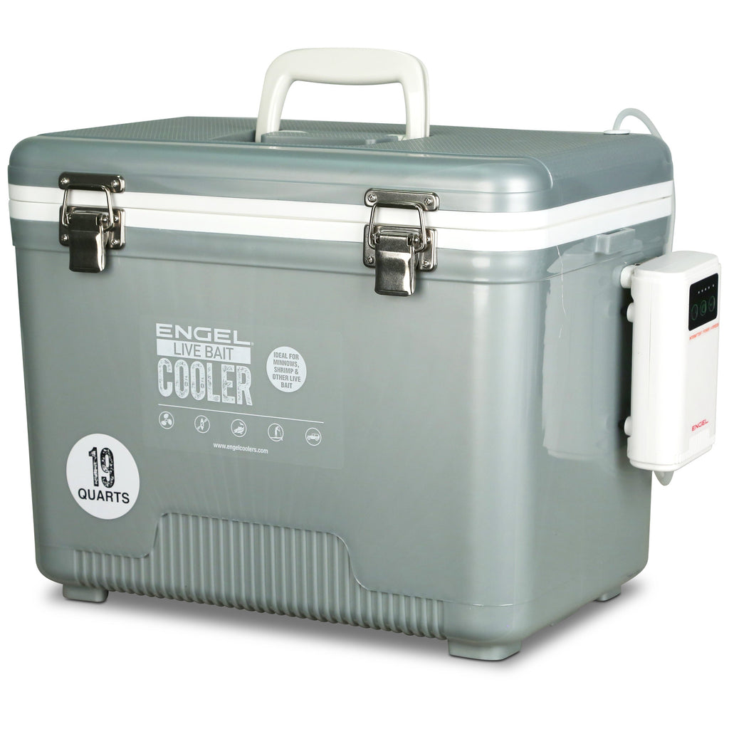 19 Quart Live Bait Cooler, USB-C Rechargeable Aerator and Stainless Hardware for Fishing Trips source image 15