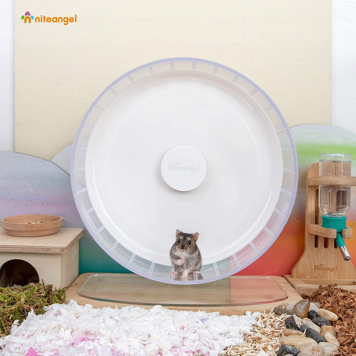 Super-Silent Hamster Exercise Wheel with Adjustable Height and Dual-Bearing Spinner in Four Sizes source image 16