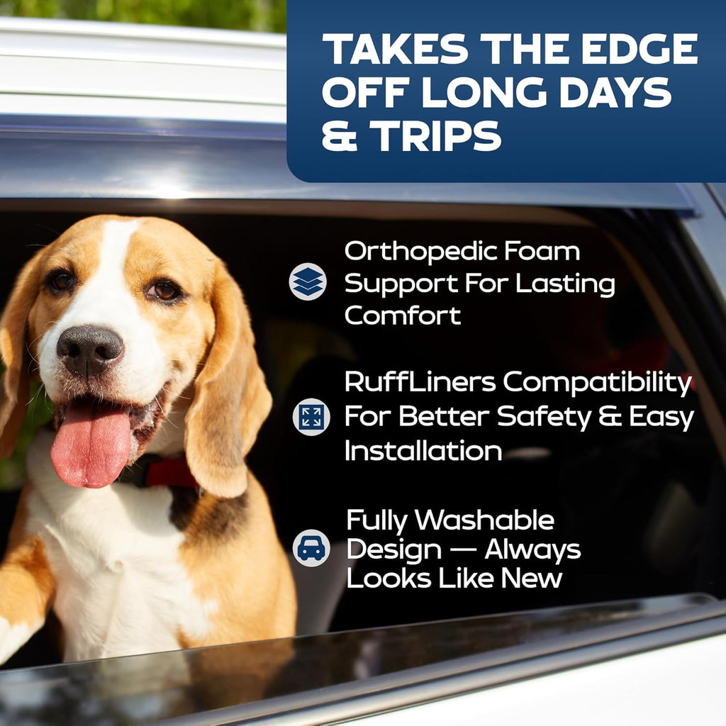 Travel Dog Bed for Cars and Trucks, Two-Inch Support Foam in Waterproof Washable Black or Gray Covers source image 16