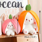 Reversible Bunny Plush Toy Transforming into Strawberry or Carrot Designs in Three Soft Sizes source image 15