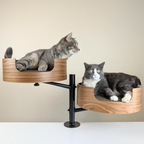 Desk-Mounted Cat Bed for Workspaces, Elevated Single or Double Nest in Walnut and White Oak Finishes source image 17