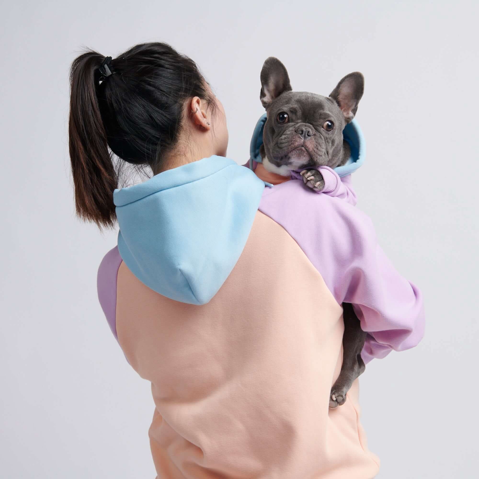 Color Block Fleece Hoodie for Adults with Four-Way Stretch and Eight Coordinated Designs for Pet Matching product image 17