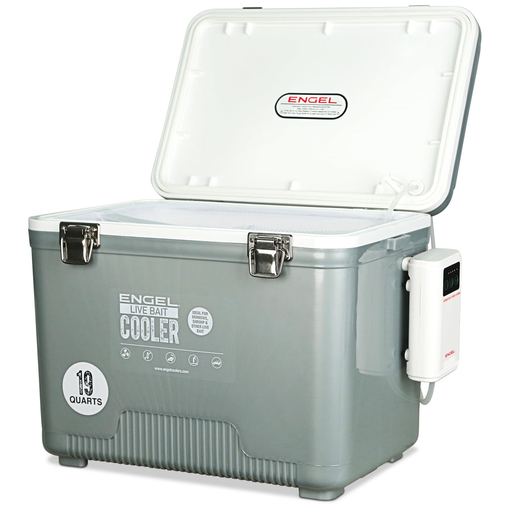 19 Quart Live Bait Cooler, USB-C Rechargeable Aerator and Stainless Hardware for Fishing Trips source image 17