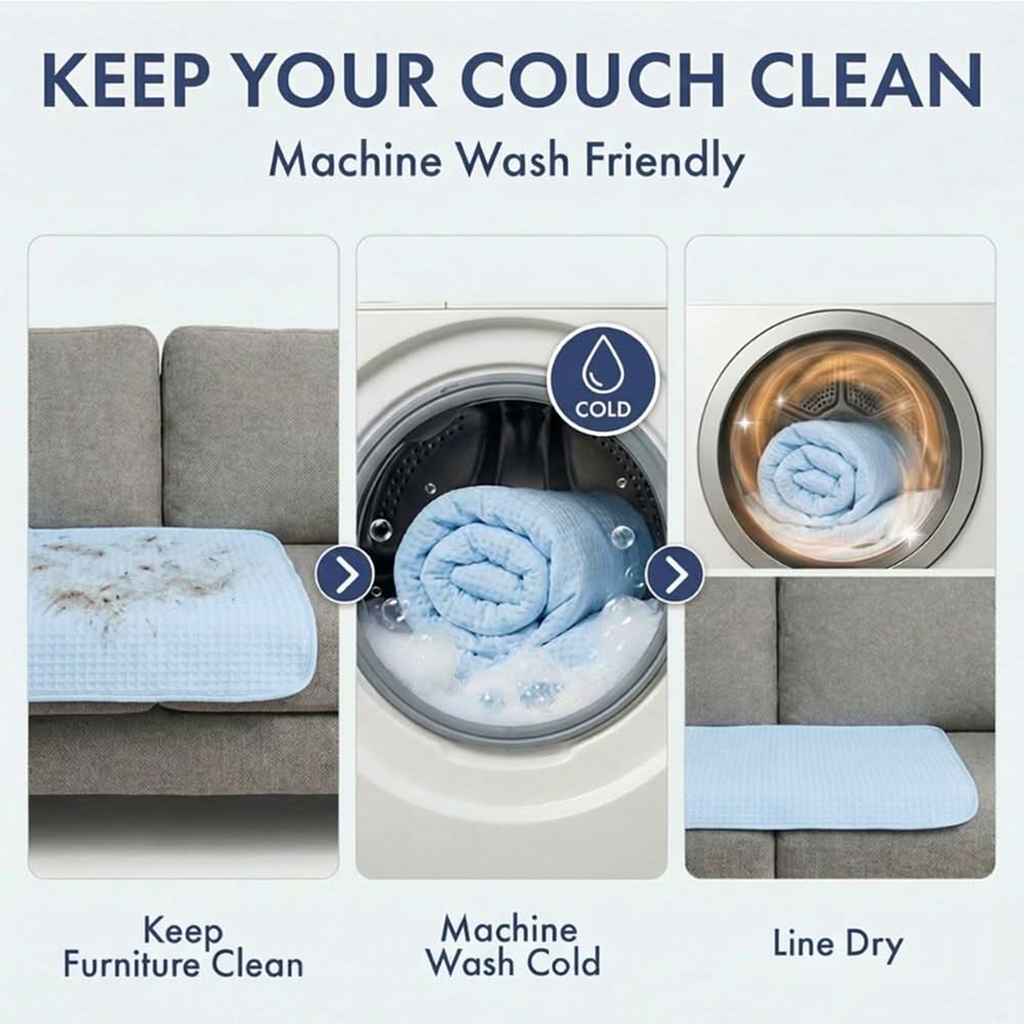 Cooling Dog Bed and Couch Cover Set, Breathable Washable Mat with Non-Slip Base in Multiple Sizes and Patterns source image 17