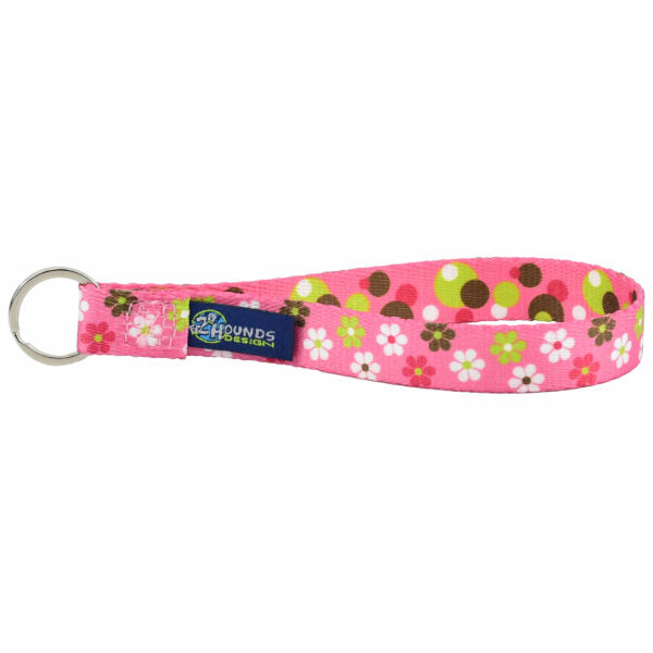 Recycled Webbing Keychain Wristlet Daisy Dot