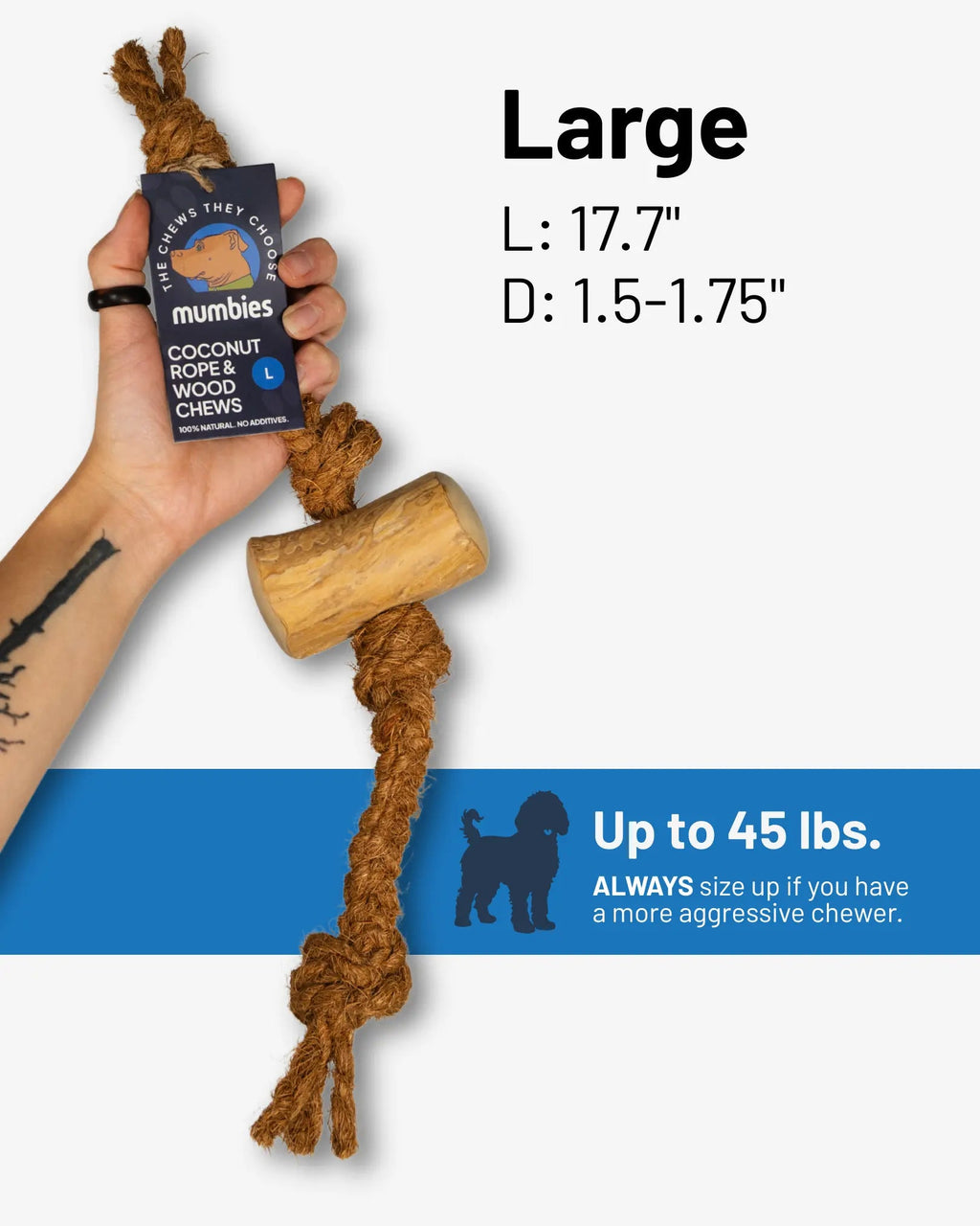 Coconut Rope and Coffee Wood Dog Chew Toy product image 15
