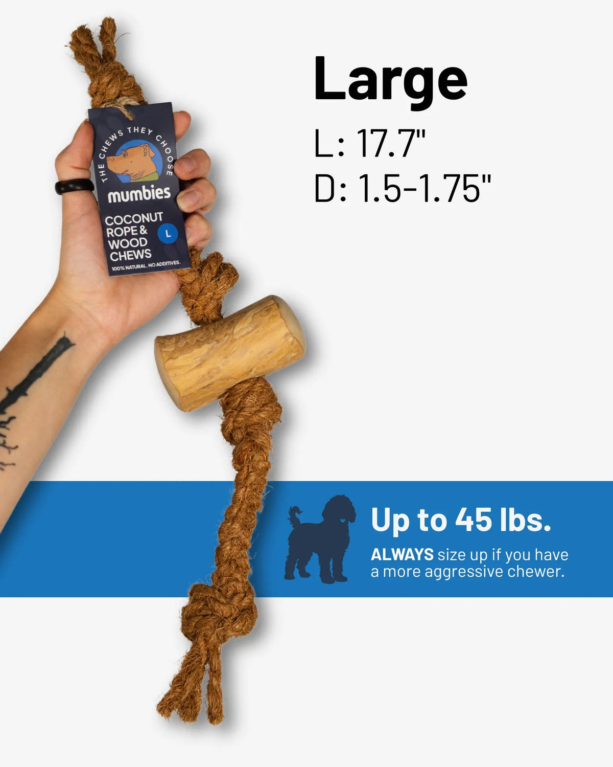 Coconut Rope and Coffee Wood Dog Chew Toy product image 15