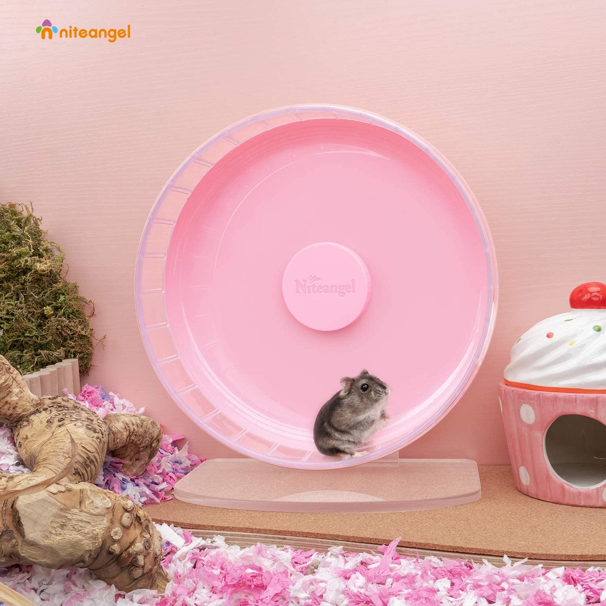 Super-Silent Hamster Exercise Wheel with Adjustable Height and Dual-Bearing Spinner in Four Sizes source image 19