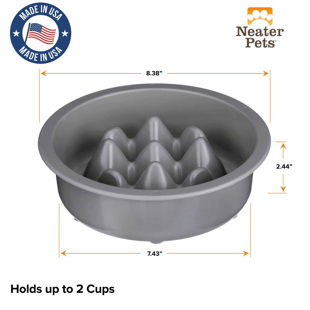 Slow Feeder Dog Bowl, Nine-Peak Non-Skid Two-Cup Design for Flat-Faced and Fast-Eating Dogs source image 19