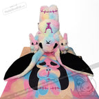 Tie-Dye Anxiety Rabbit Plush Set, 50 cm Character with Two Worry Bunnies Stored Inside the Zippered Body source image 19