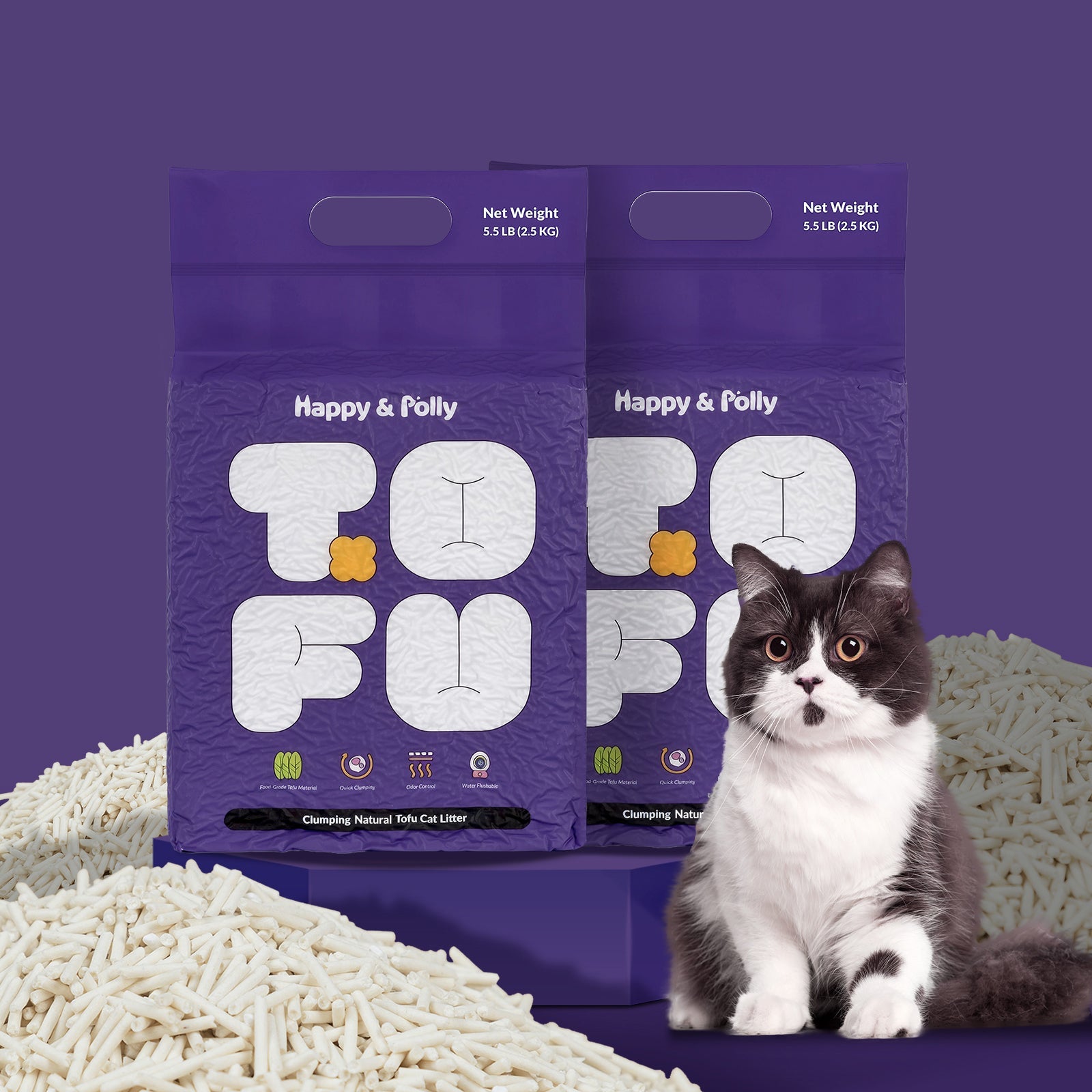 Clumping Tofu Cat Litter 5.5lb*2 Bags / Local Ready Stock / Every Order Donates 1lb Cat Litter