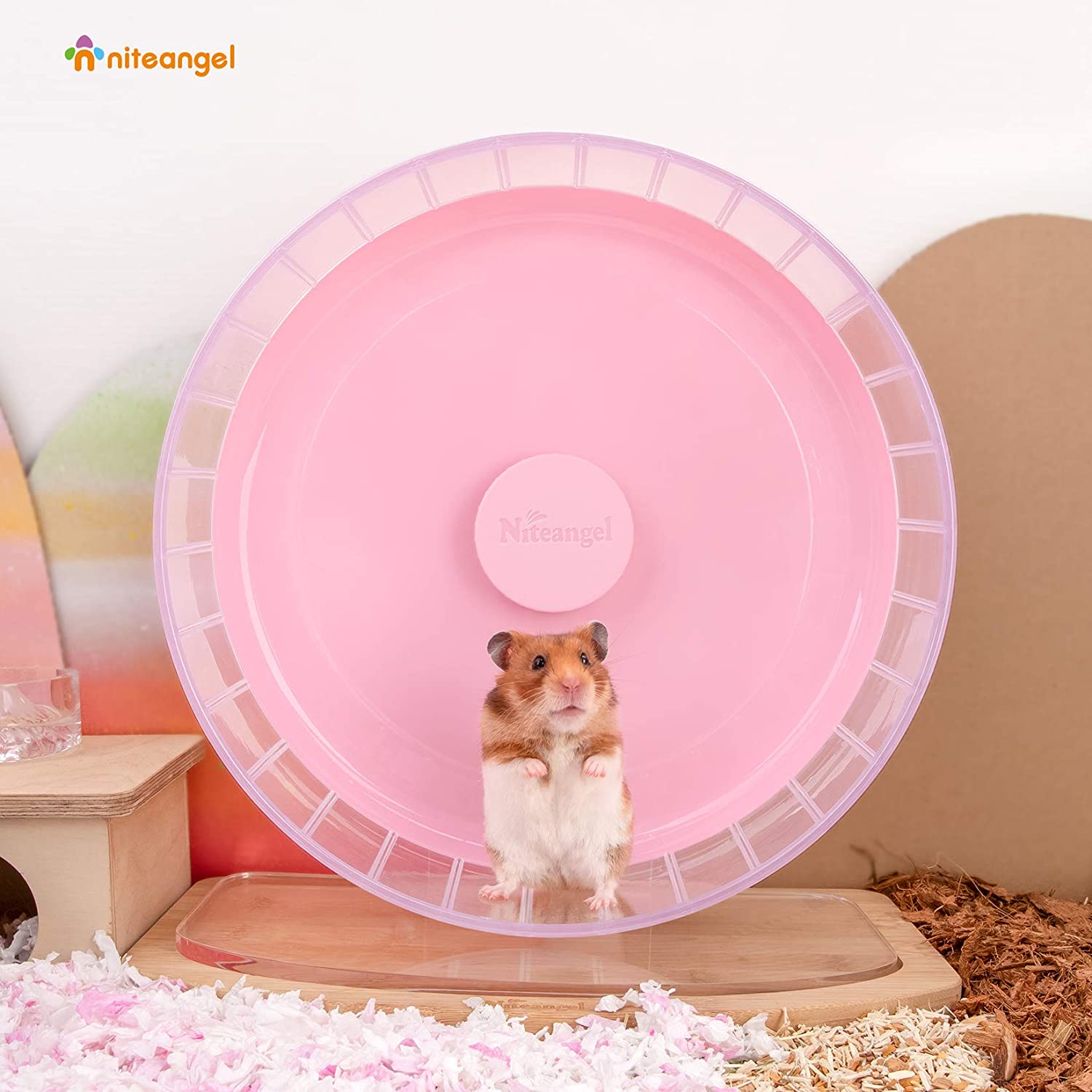 Super-Silent Hamster Exercise Wheel with Adjustable Height and Dual-Bearing Spinner in Four Sizes source image 20