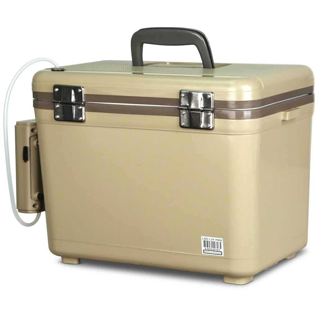 13-Quart Live Bait Cooler and USB-C Rechargeable Aerator, Stainless-Hardware Fishing Box with Carry Strap source image 20