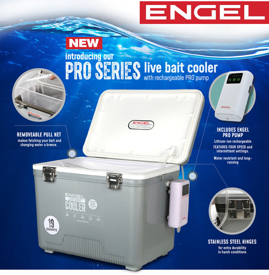 13-Quart Live Bait Cooler and USB-C Rechargeable Aerator, Stainless-Hardware Fishing Box with Carry Strap source image 21