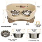 Elevated Slow Feeder Station for Dogs, Stainless Steel Bowl Set and Spill-Catching Basin in Three Sizes source image 21