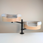 Desk-Mounted Cat Bed for Workspaces, Elevated Single or Double Nest in Walnut and White Oak Finishes source image 21